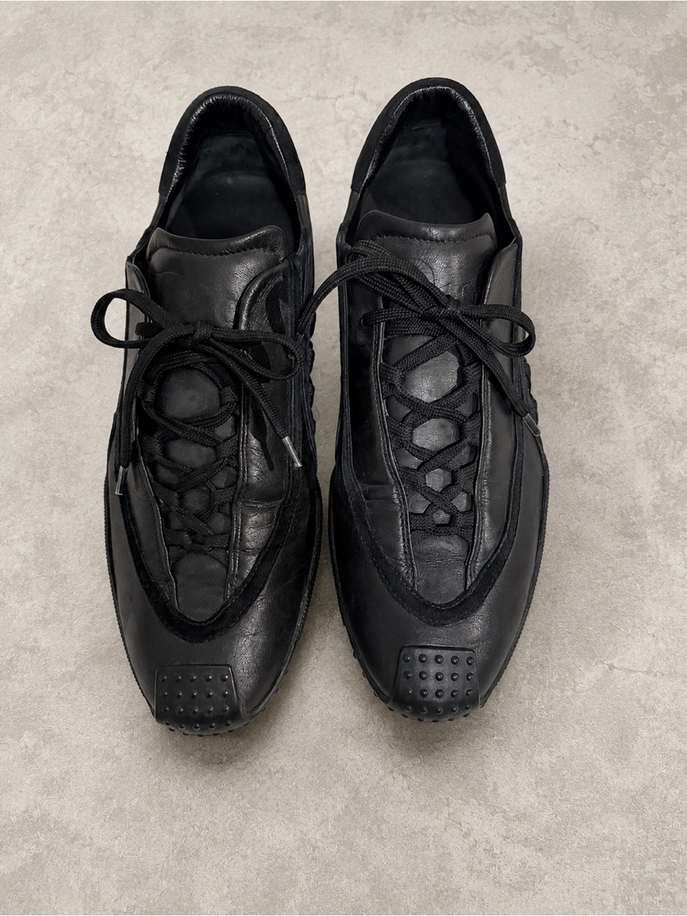 Vintage Christian Dior Black Leather Sneakers Woman EU 37.5 Italy Rare Excellent